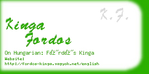 kinga fordos business card